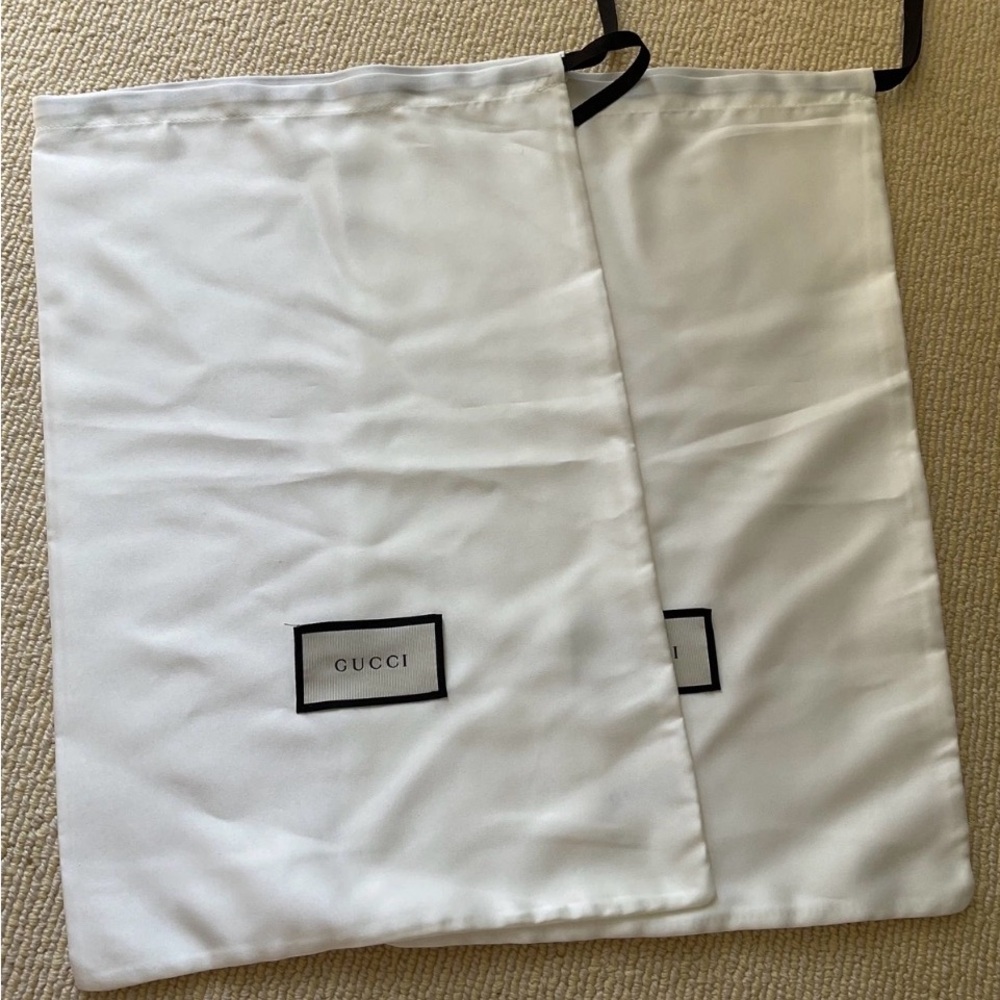 New Gucci Two Satin Dust bags, Storage, Cover.  Medium 17”x 11”.
